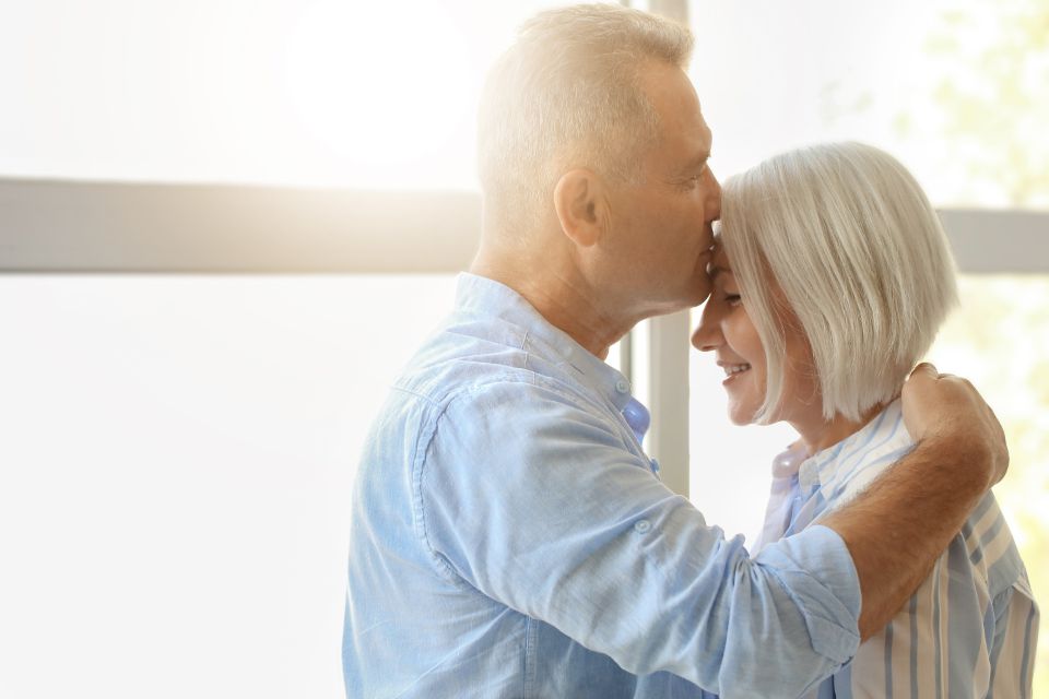 Older couple sharing a tender moment together